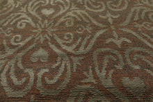 2’ x 3’ Hand Knotted Wool & Silk Transitional Tibetan Oriental Area rug Tan