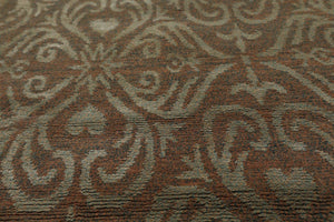 2’ x 3’ Hand Knotted Wool & Silk Transitional Tibetan Oriental Area rug Tan