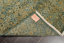 6x9 Green Hand Knotted Tibetan Wool and Silk Michaelian & Kohlberg Traditional Oriental Area Rug