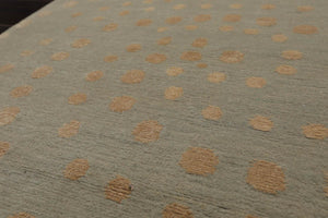 2’x 3’ Hand Knotted Wool & Silk Modern Tibetan Oriental Area rug Aqua, Beige