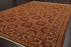 6x9 Brown Hand Knotted 100% Wool Traditional Oriental Area Rug
