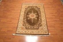 5' x 7'9" Hand Knotted Kermann Traditional 100% Wool Persian Oriental Area rug Mocha