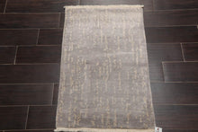 2' x 3' Hand Knotted 100% Wool Modern Tibetan Oriental Area Rug Gray, Ivory - Oriental Rug Of Houston