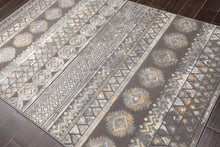   Tone On Tone Silver Gray White Silver Color Machine Made Persian  Southwestern Oriental Rug