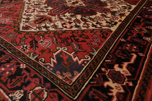 5'1" x 6'6" Hand Knotted Wool Herizz Vegetable Dyes Oriental Area Rug Ivory Red - Oriental Rug Of Houston