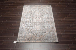   Silver Gray Beige Color Machine Made Persian  Traditional Oriental Rug