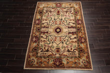 5x7 Beige, Tan Hand Knotted Tibetan 100% Wool Traditional Oriental Area Rug