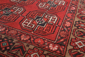 3'9" x 6'8" Hand Knotted Antique 100% Wool Zanjan Oriental Area Rug Red