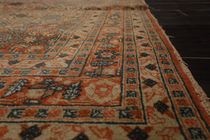 4x6 Beige, Orange Hand Knotted Tribal 100% Wool Heriz Traditional 250 KPSI Oriental Area Rug