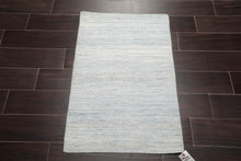 2' x 3' Hand Woven 100% Silk Modern Flatweave Kilim Oriental Area Rug Blue - Oriental Rug Of Houston