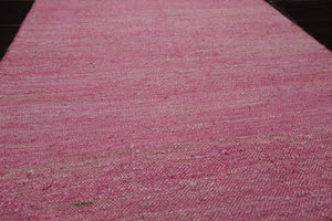 2' x 3' Hand Woven 100% Silk Modern Flatweave Kilim Oriental Area Rug Pink
