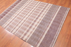5'x7' Beige Grey Tan Color Hand Loomed Loop & Cut Pile Area Rug 100% Wool Contemporary  Oriental Rug