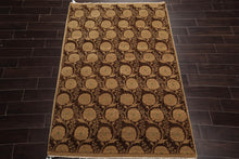 5x7 Brown,Moss Hand Knotted Tibetan 100% Wool Michaelian & Kohlberg Modern & Contemporary Oriental Area Rug