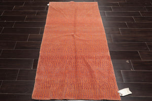 3x5 Muted Coral Hand Knotted Tibetan 100% Wool Michaelian & Kohlberg Modern & Contemporary Oriental Area Rug