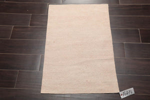 2' x 3' Hand Woven 100% Silk Modern Flatweave Kilim Oriental Area Rug Beige - Oriental Rug Of Houston