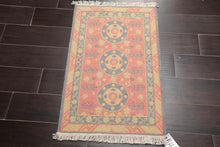 1'10” x 2'7” Hand Knotted 100% Wool Oriental Area Rug Rose