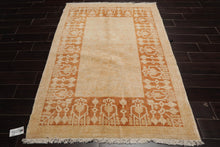 4x6 Beige, Caramel Hand Knotted 100% Wool Peshawar Traditional Oriental Area Rug