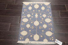 1'10” x 2'7” Hand Knotted 100% Wool  Oriental Area Rug Blue