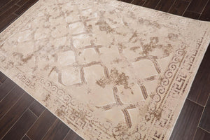 3' x5'  Beige Brown Color Machine Made Persian Polypropylene Transitional Oriental Rug
