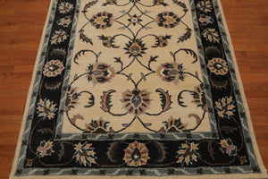 5' x 8' Handmade 100% Wool Traditional Oriental Area rug Ivory - Oriental Rug Of Houston