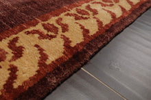 Runner Rust,Beige Hand Knotted Tibetan 100% Wool Michaelian & Kohlberg Modern & Contemporary Oriental Area Rug