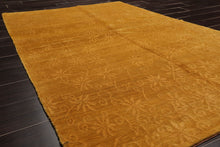 4x6 Gold Hand Knotted Tibetan 100% Wool Swiss Wash Michaelian & Kohlberg Contemporary Oriental Area Rug