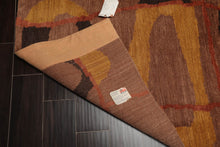 3'3''x11'11'' Runner Rust, Chocolate Hand Knotted Tibetan 100% Wool Swiss Wash Michaelian & Kohlberg Modern Oriental Area Rug