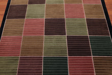 5'6" x 8' Hand Knotted High Low Loop & Cut pile 100% Wool Tibetan Area rug Black - Oriental Rug Of Houston