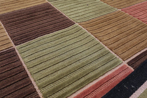 5'6" x 8' Hand Knotted High Low Loop & Cut pile 100% Wool Tibetan Area rug Black - Oriental Rug Of Houston