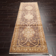 Runner Gray, Beige Hand Knotted 100% Wool Peshawar Traditional Oriental Area Rug