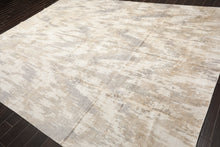 9x12 Ivory, Tan Hand Knotted Hand Made 100% Silk Boho Modern & Contemporary Oriental Area Rug