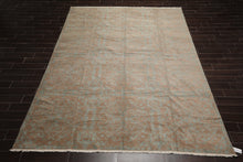 9'3" x 12' Hand Knotted Wool & Silk Transitional Turkish Oriental Area Rug Teal - Oriental Rug Of Houston