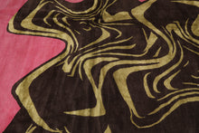 9x12 Pink, Brown Mark Philips Hand Knotted Tibetan 100% Wool Modern  Block Oriental Area Rug