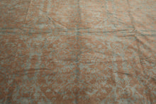 9'3" x 12' Hand Knotted Wool & Silk Transitional Turkish Oriental Area Rug Teal