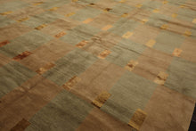 10x14 Moss,Tan Tufenkian Swiss Wash Hand Knotted Wool & Silk Tibetan Area Rug
