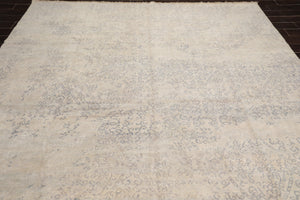 8'11"x 11'11" Hand Knotted Wool Antiqued Turkish weave Area Rug Muted Tone on Tone Gray - Oriental Rug Of Houston