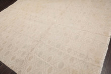 8’8"x11’9" Hand Knotted Flat Weave high low texture Wool & Silk Tibetan Area Rug Beige - Oriental Rug Of Houston