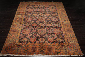 12x18 Palace Charcoal Hand Knotted 100% Wool Traditional Oriental Area Rug