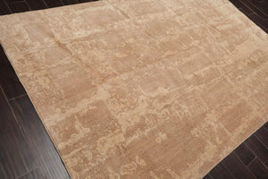 6' x 9' Modern Machine Made 100% Wool Oriental Area Rug Tan, Brown