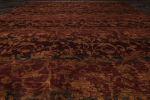 10x14 Rust Hand Knotted 100% Wool Peshawar Transitional Oriental Area Rug
