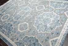 7'11” x 11'2” Designer Modern 100% Polypropylene Oriental Area Rug Gray, Blue