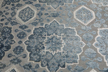 7'11” x 11'2” Designer Modern 100% Polypropylene Oriental Area Rug Gray, Blue