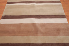 5'6" x 8'6" Handmade Modern 100% Wool Pile Area rug Beige