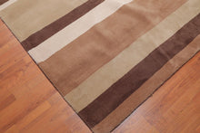 5'6" x 8'6" Handmade Modern 100% Wool Pile Area rug Beige