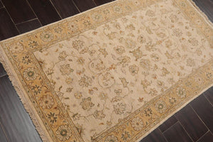 3’ x 5’1" Hand Knotted 100% Wool Agra Traditional Oriental Area Rug Beige, Tan - Oriental Rug Of Houston