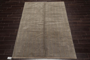 6x9 Gray Hand Knotted Tibetan 100% Wool Tufenkian Modern & Contemporary Oriental Area Rug