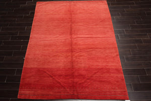 6x9 Coral Hand Knotted Tibetan 100% Wool Tufenkian Modern & Contemporary Oriental Area Rug