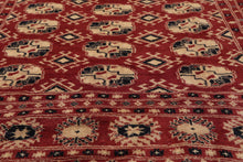 4'2"x6'4" Hand Knotted Wool Bokhaara Traditional 250 KPSI Oriental Area Rug Rust