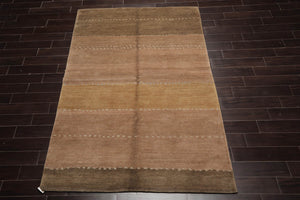 6x9 Taupe Hand Knotted Tibetan 100% Wool Tufenkian Modern & Contemporary Oriental Area Rug