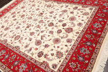 8'2''x 10'4" Hand Knotted 100% Wool 16/18 Pakpersian 300 KPSI Area Rug Ivory Red